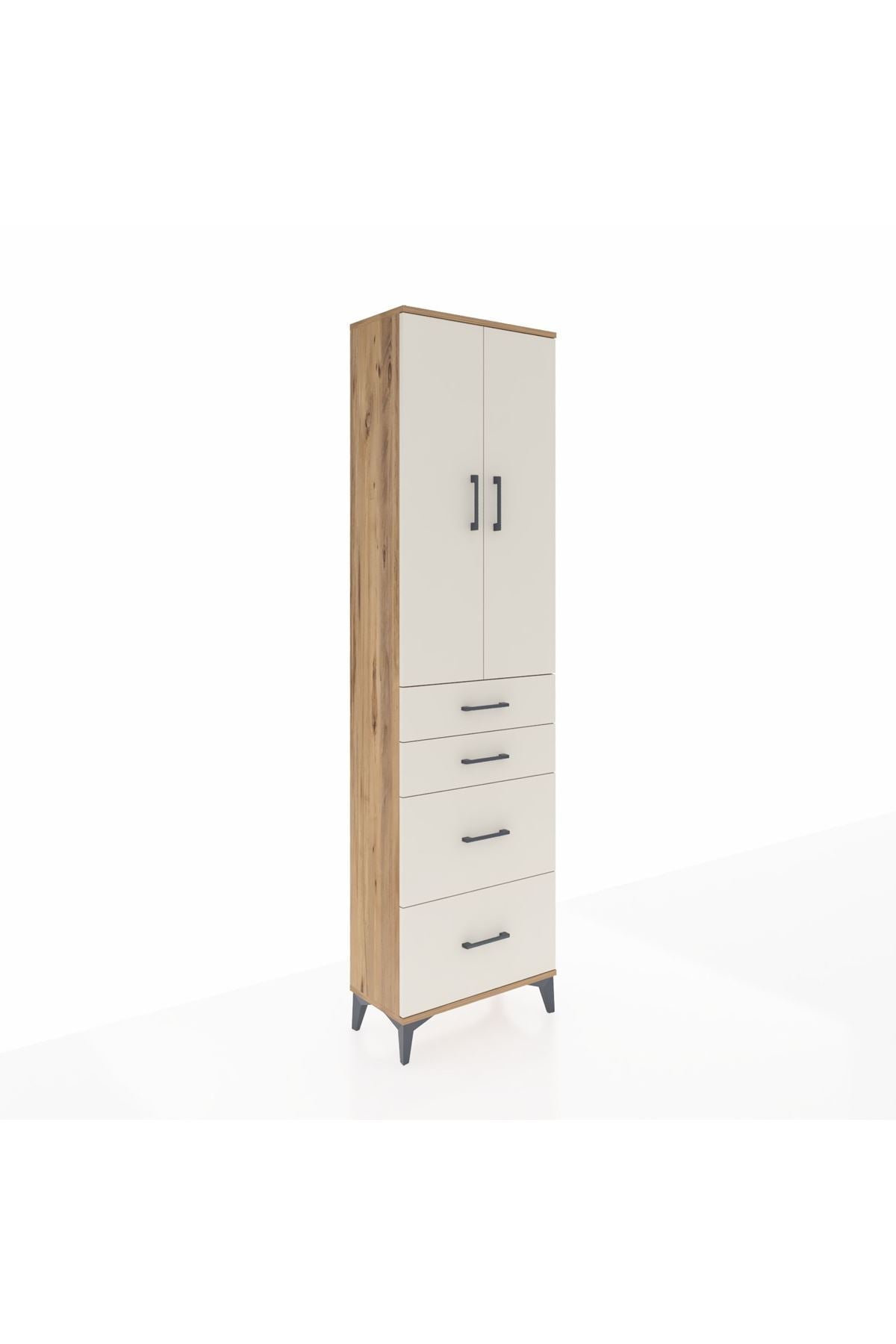 Arges Dolap 3 Raflı 4 Çekmeceli 2 Kapaklı 60x30x221 - S29M137V7A