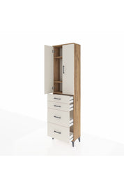 Arges Dolap 3 Raflı 4 Çekmeceli 2 Kapaklı 60x30x221 - S29M137V7A