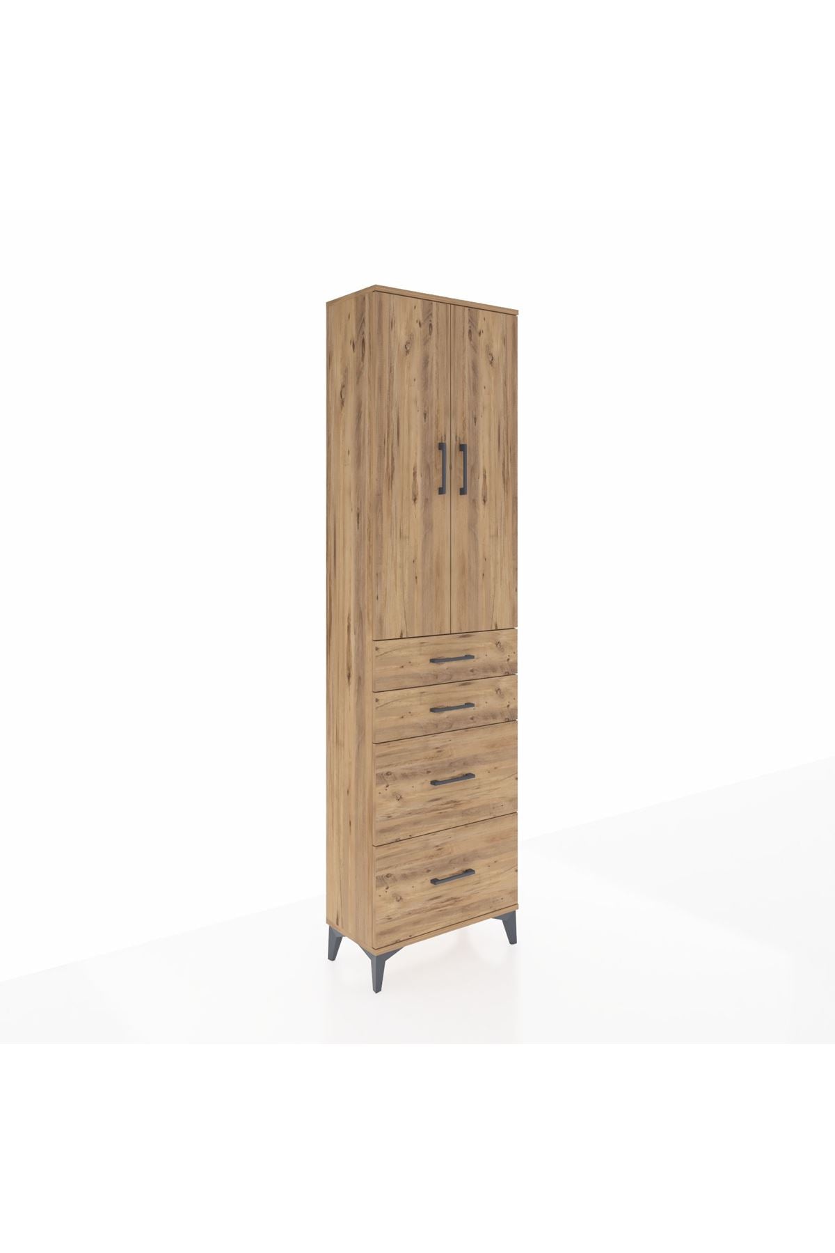 Arges Dolap 3 Raflı 4 Çekmeceli 2 Kapaklı 60x30x221 - S29M137V9A