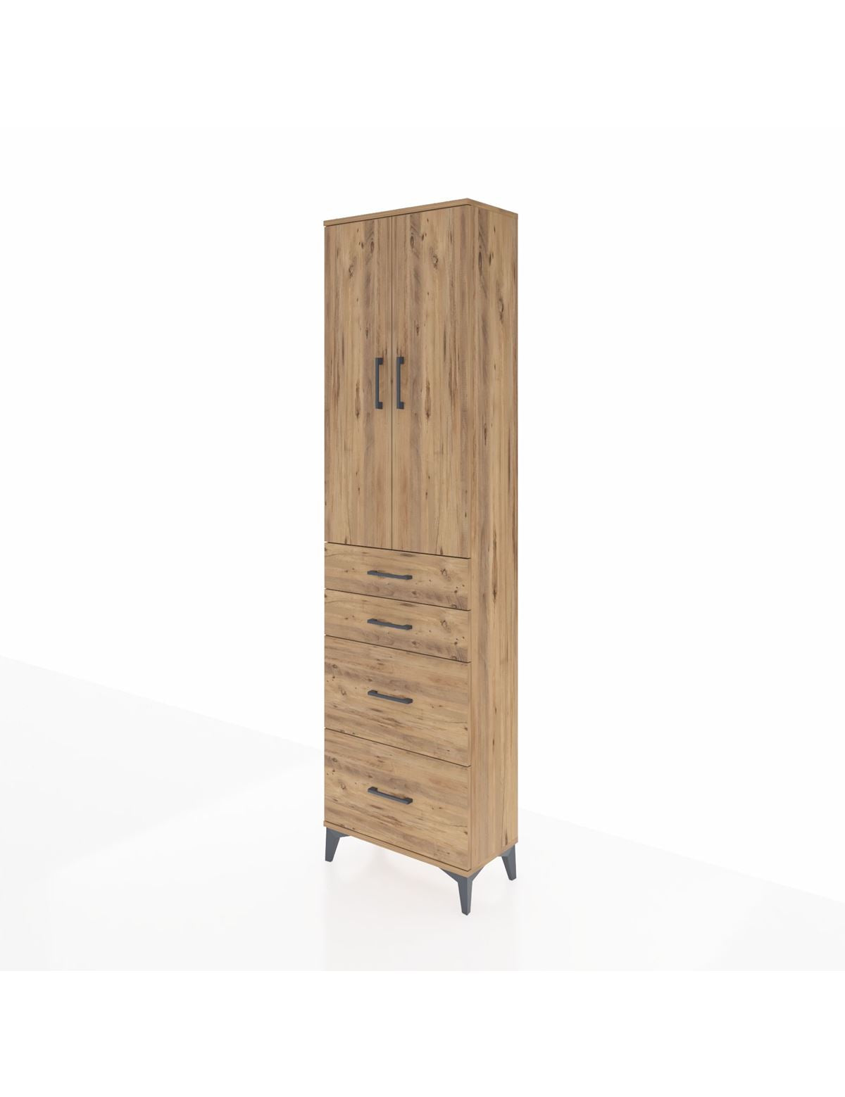 Arges Dolap 3 Raflı 4 Çekmeceli 2 Kapaklı 60x30x221 - S29M137V9A