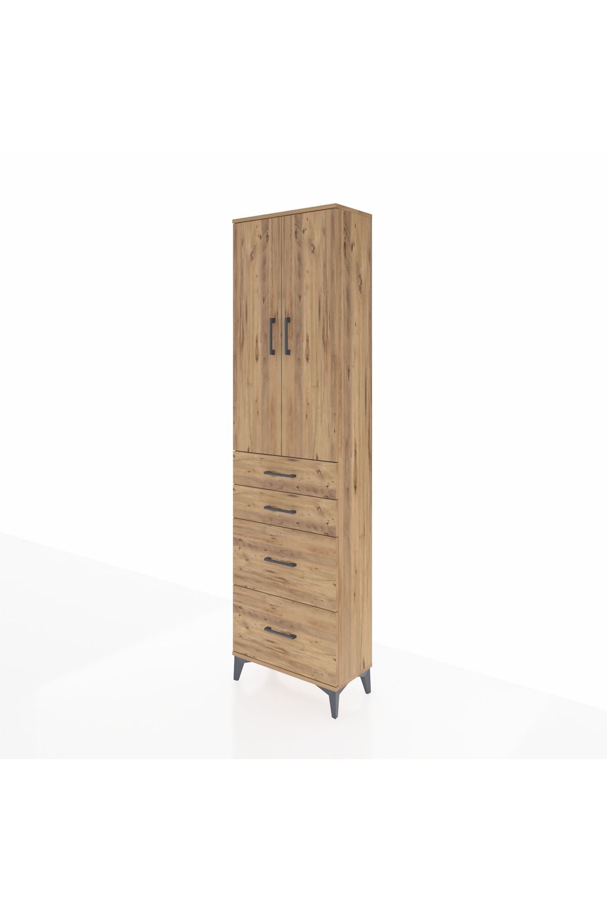 Arges Dolap 3 Raflı 4 Çekmeceli 2 Kapaklı 60x30x221 - S29M137V9A