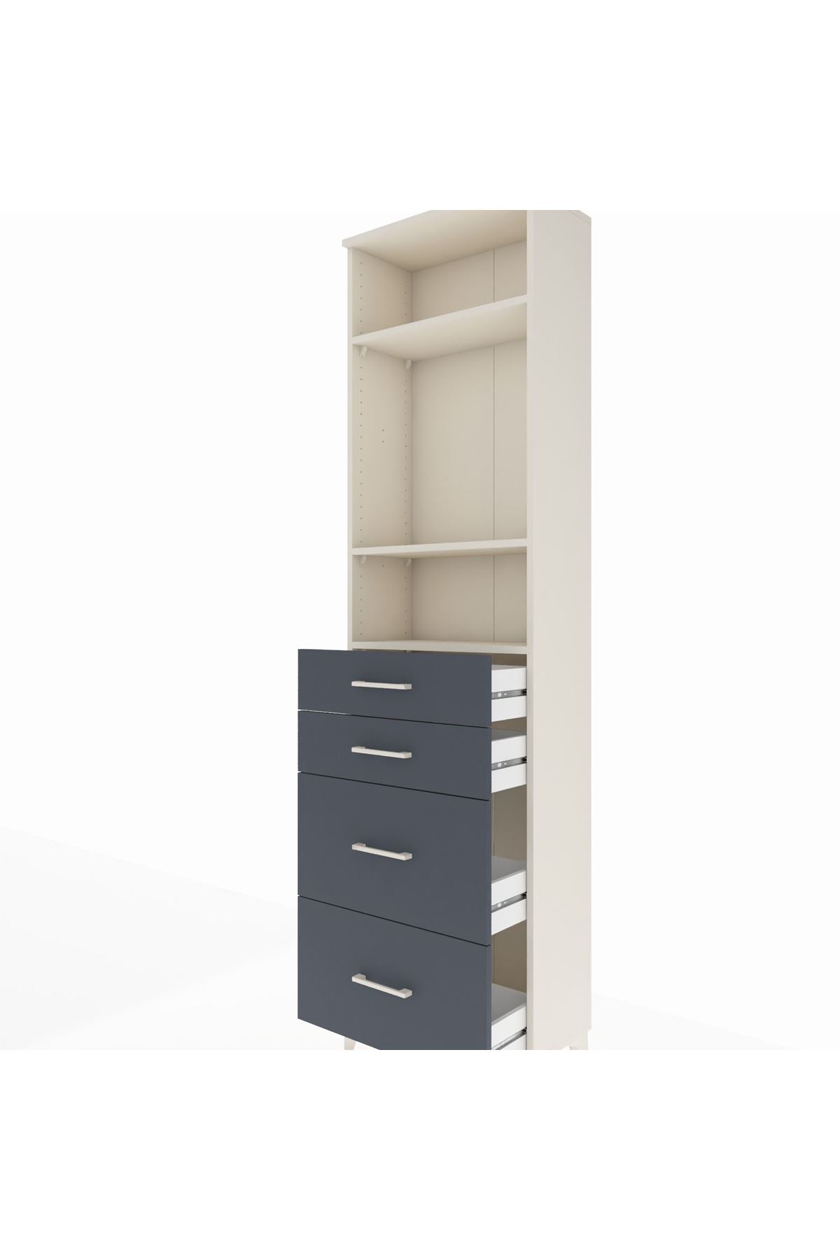 Arges Dolap 3 Raflı 4 Çekmeceli 60x30x221 - S29M138V2A