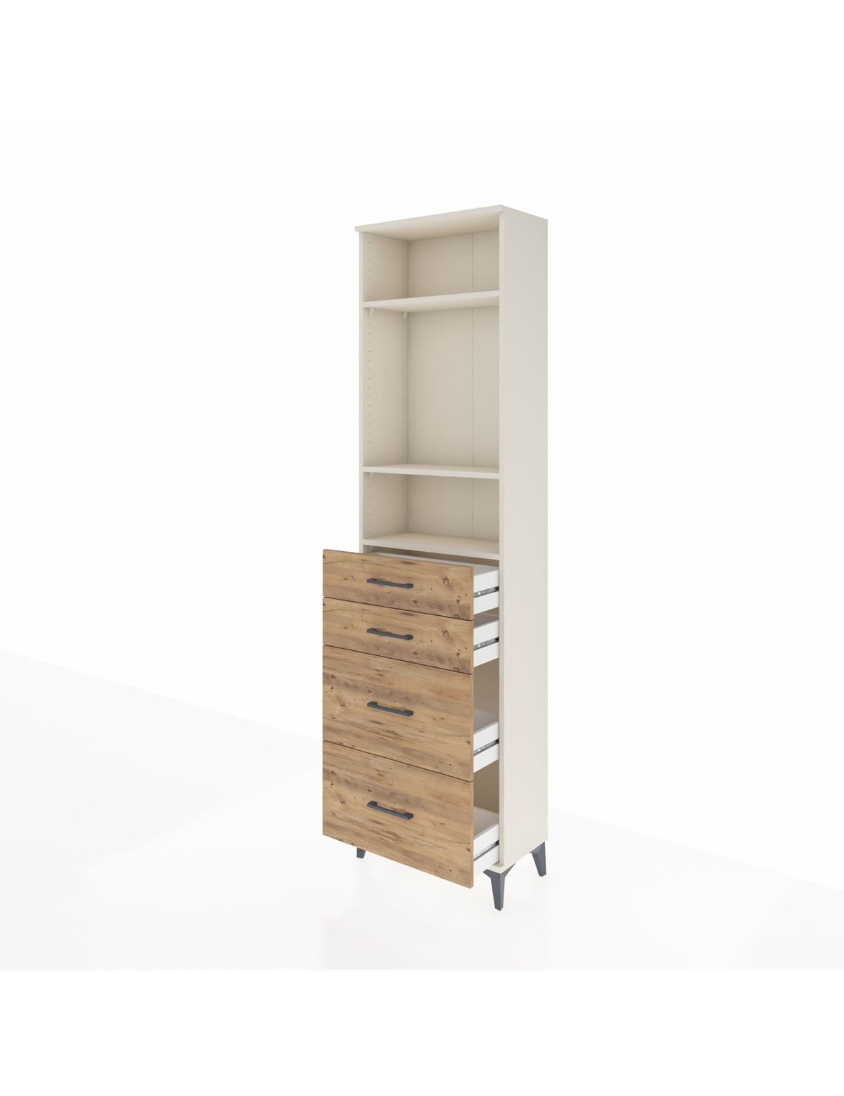 Arges Dolap 3 Raflı 4 Çekmeceli 60x30x221 - S29M138V3A