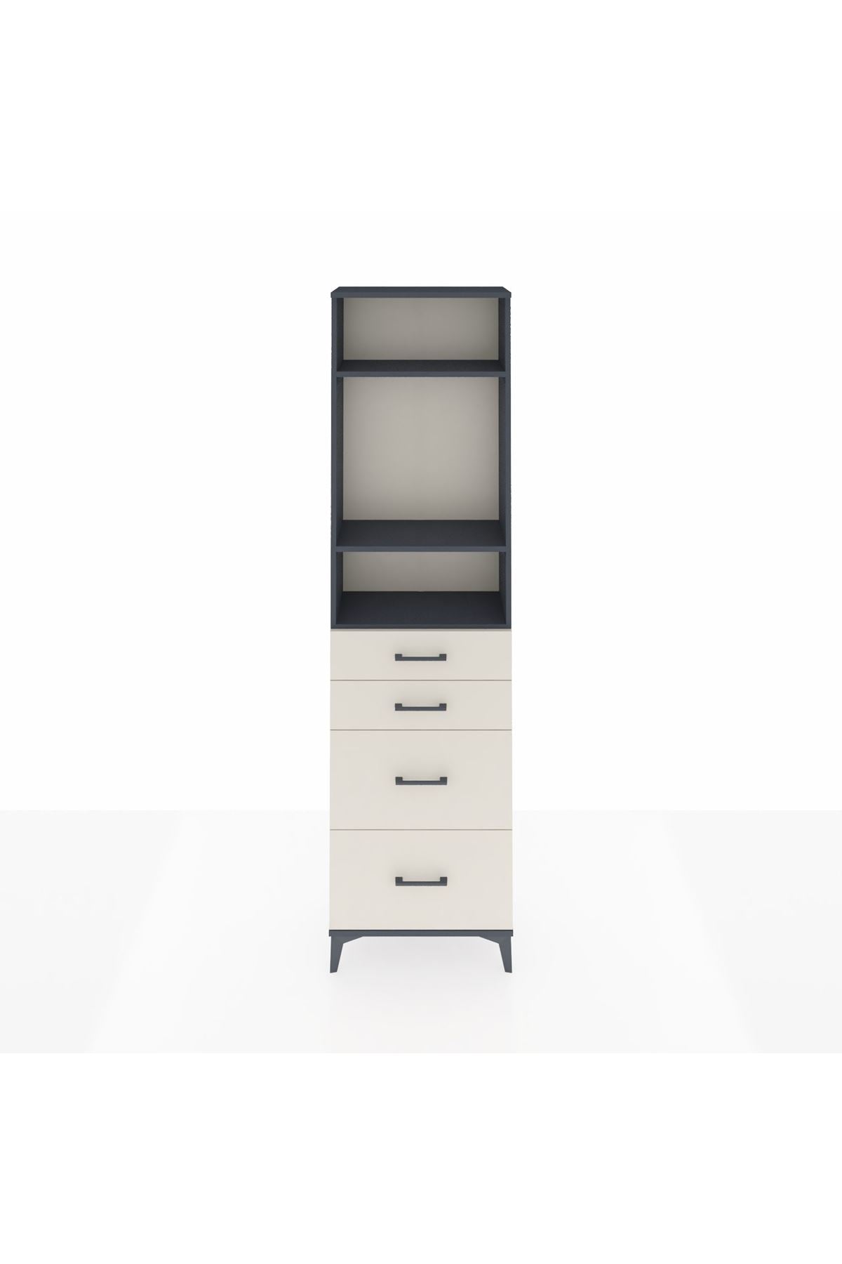 Arges Dolap 3 Raflı 4 Çekmeceli 60x30x221 - S29M138V4A