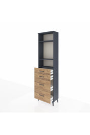 Arges Dolap 3 Raflı 4 Çekmeceli 60x30x221 - S29M138V6A