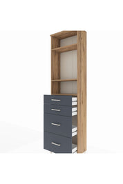 Arges Dolap 3 Raflı 4 Çekmeceli 60x30x221 - S29M138V8A