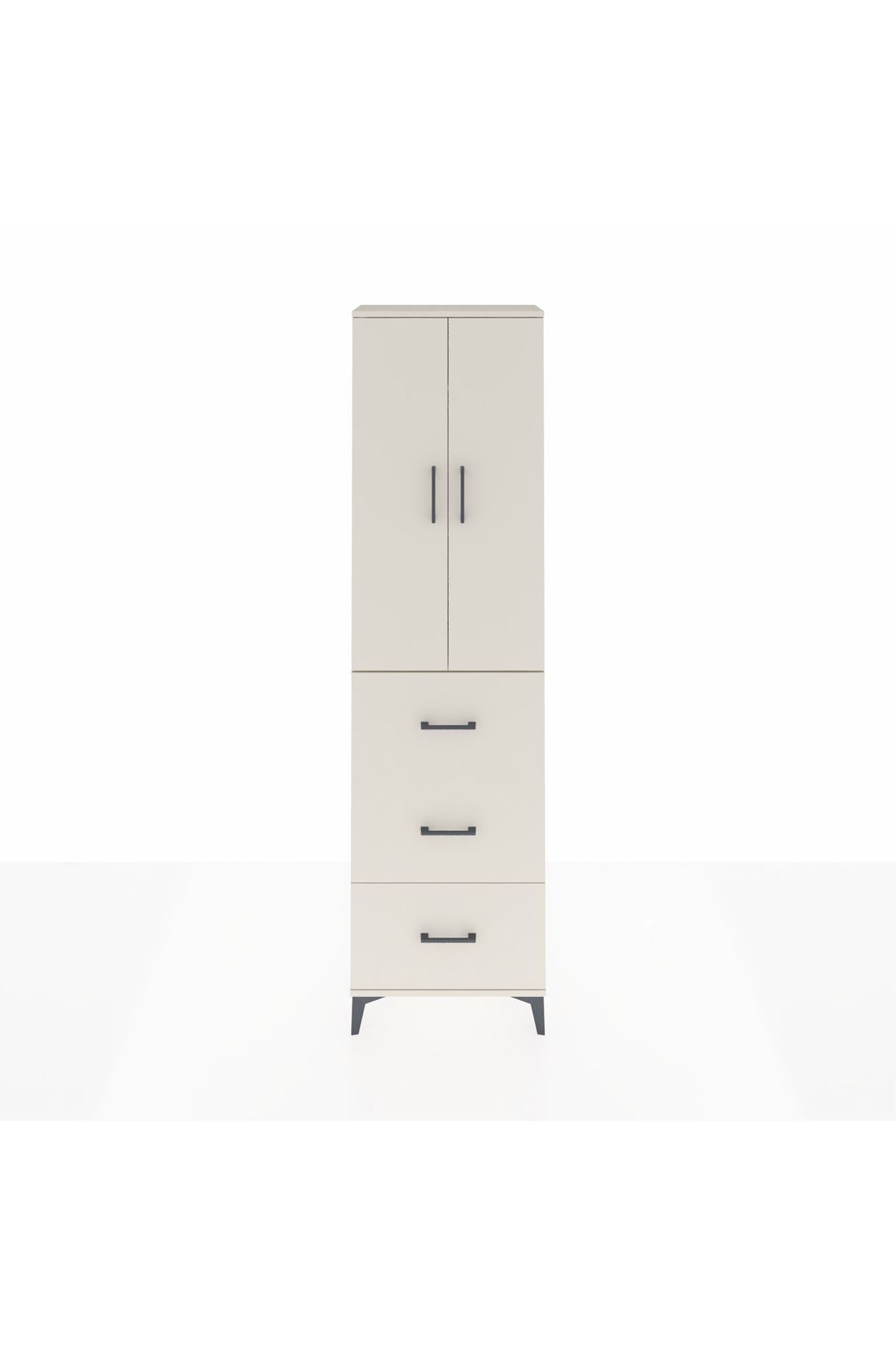 Arges Dolap 2 Raflı 3 Çekmeceli Tek Askılı 60x30x221 - S29M139V1A