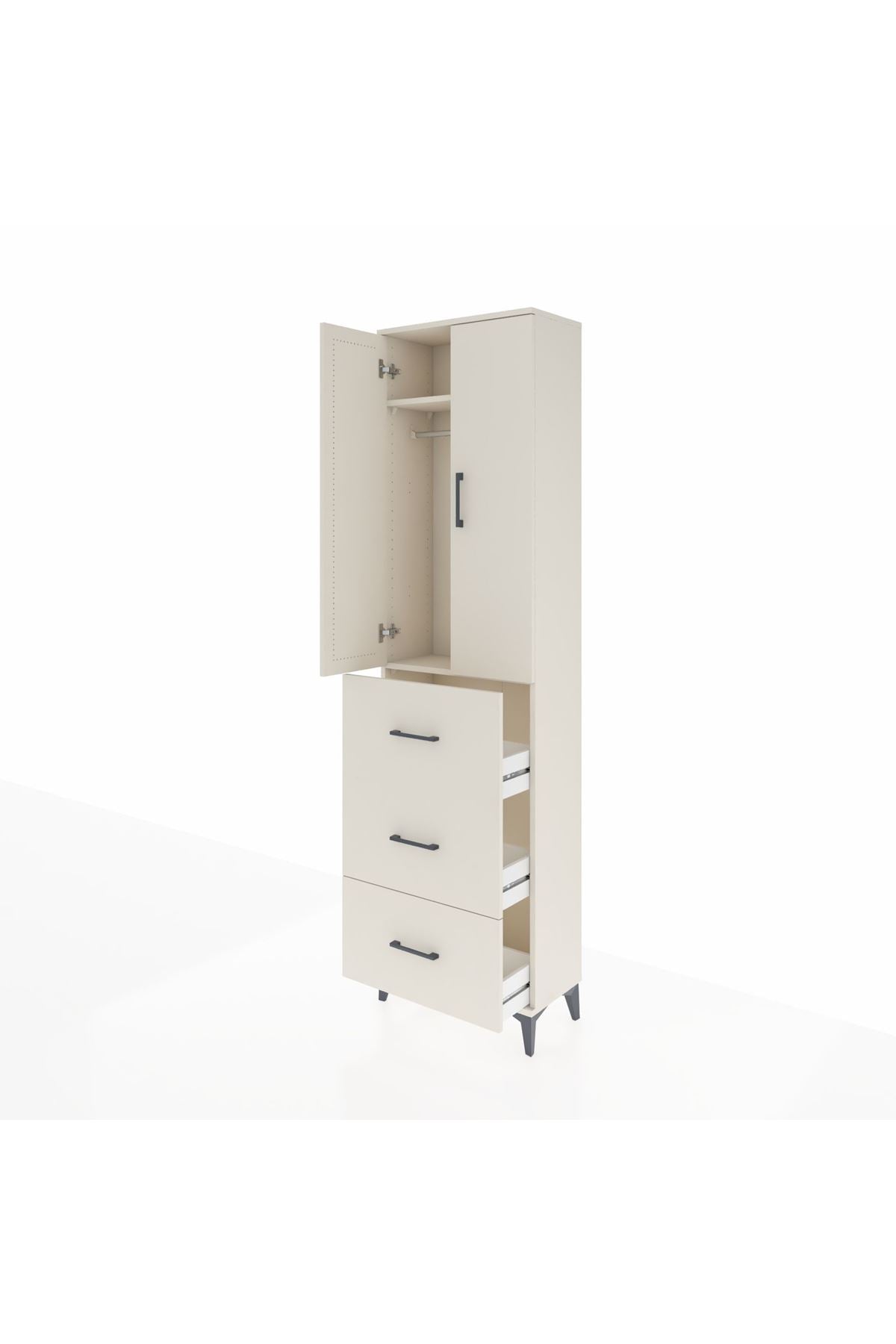 Arges Dolap 2 Raflı 3 Çekmeceli Tek Askılı 60x30x221 - S29M139V1A