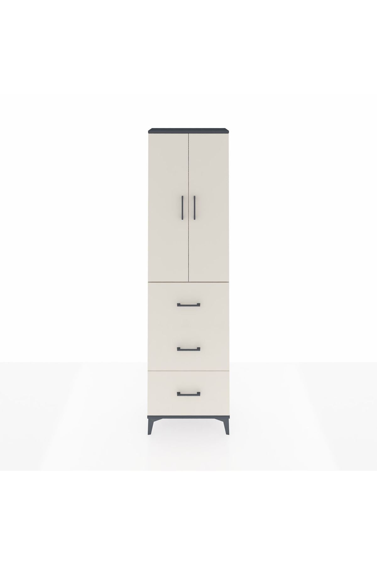 Arges Dolap 2 Raflı 3 Çekmeceli Tek Askılı 60x30x221 - S29M139V4A