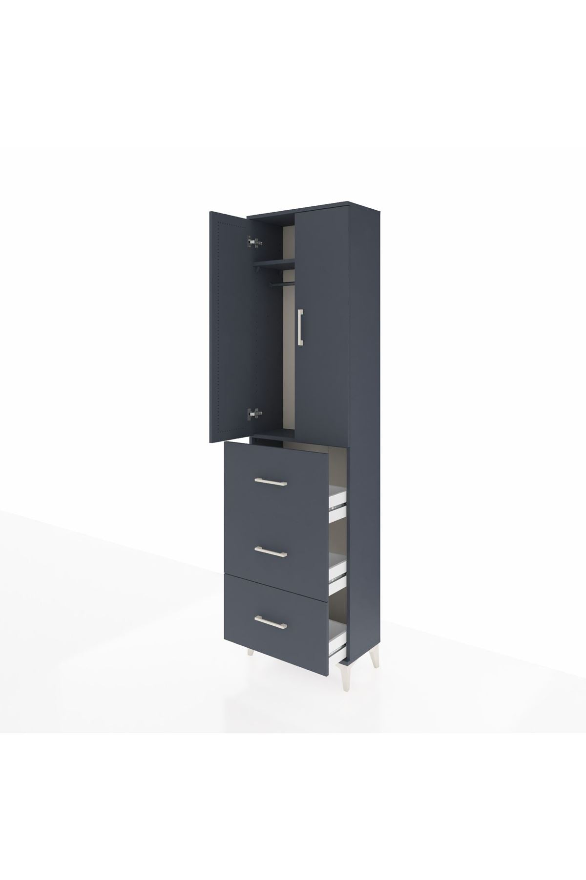 Arges Dolap 2 Raflı 3 Çekmeceli Tek Askılı 60x30x221 - S29M139V5A