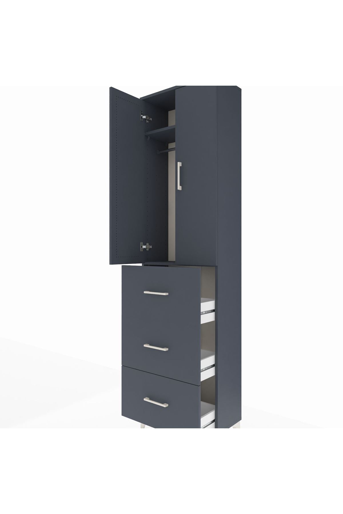 Arges Dolap 2 Raflı 3 Çekmeceli Tek Askılı 60x30x221 - S29M139V5A