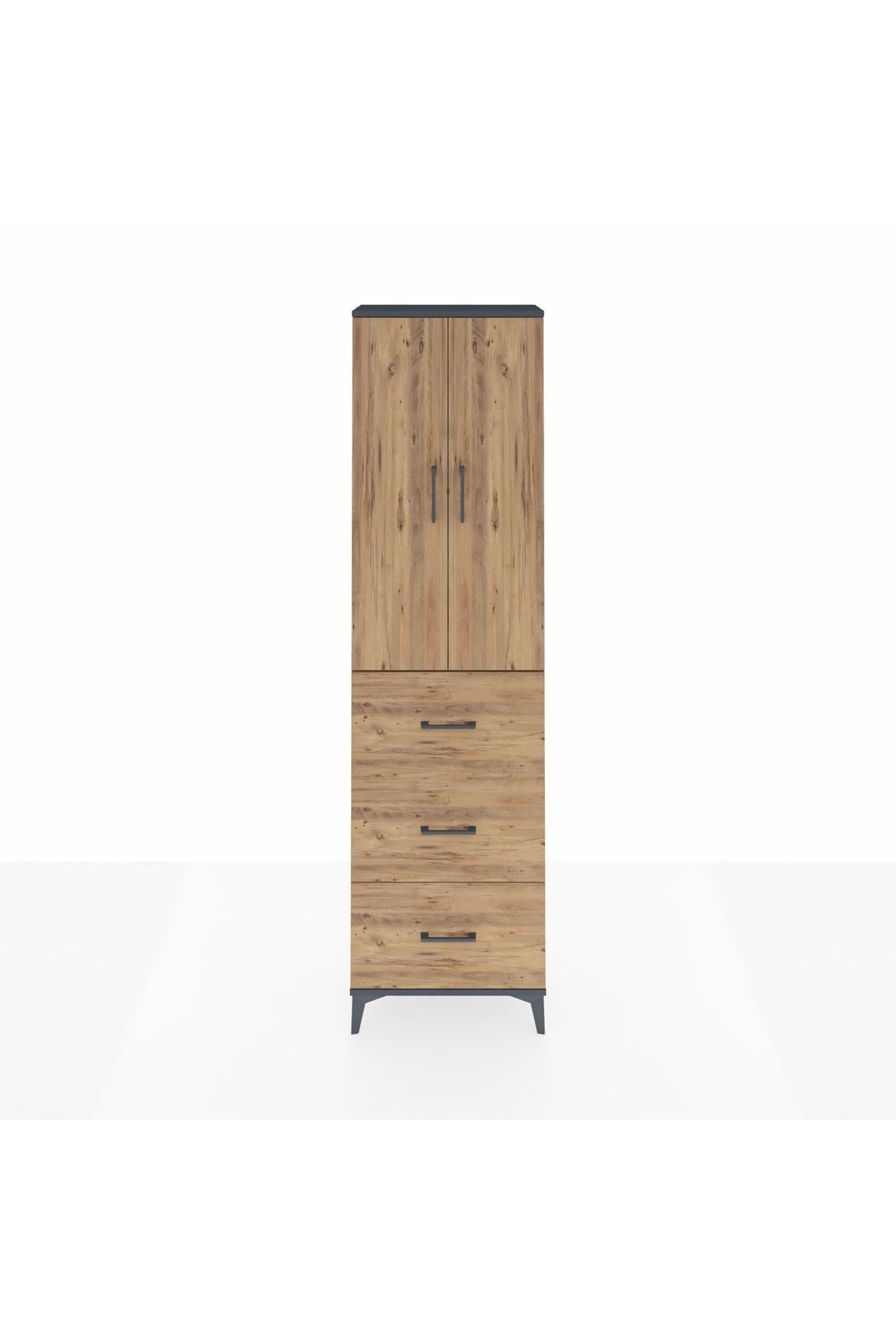 Arges Dolap 2 Raflı 3 Çekmeceli Tek Askılı 60x30x221 - S29M139V6A