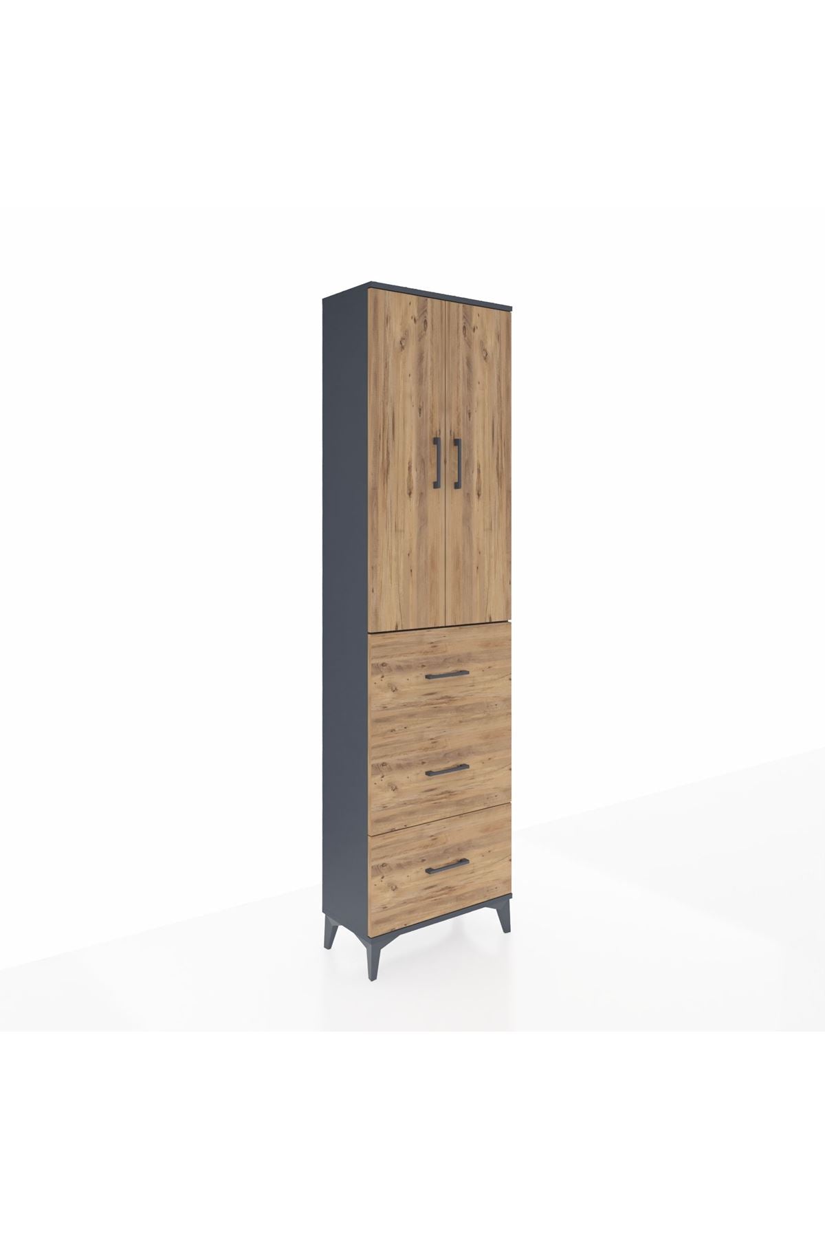 Arges Dolap 2 Raflı 3 Çekmeceli Tek Askılı 60x30x221 - S29M139V6A