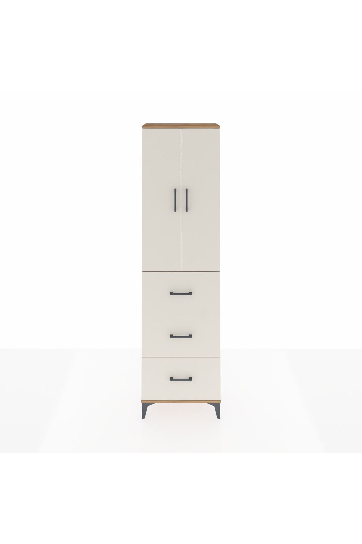 Arges Dolap 2 Raflı 3 Çekmeceli Tek Askılı 60x30x221 - S29M139V7A