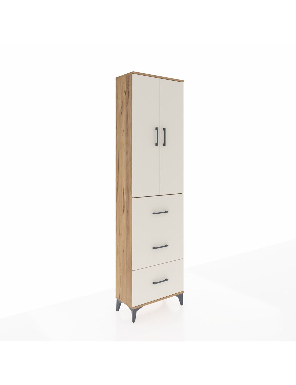 Arges Dolap 2 Raflı 3 Çekmeceli Tek Askılı 60x30x221 - S29M139V7A