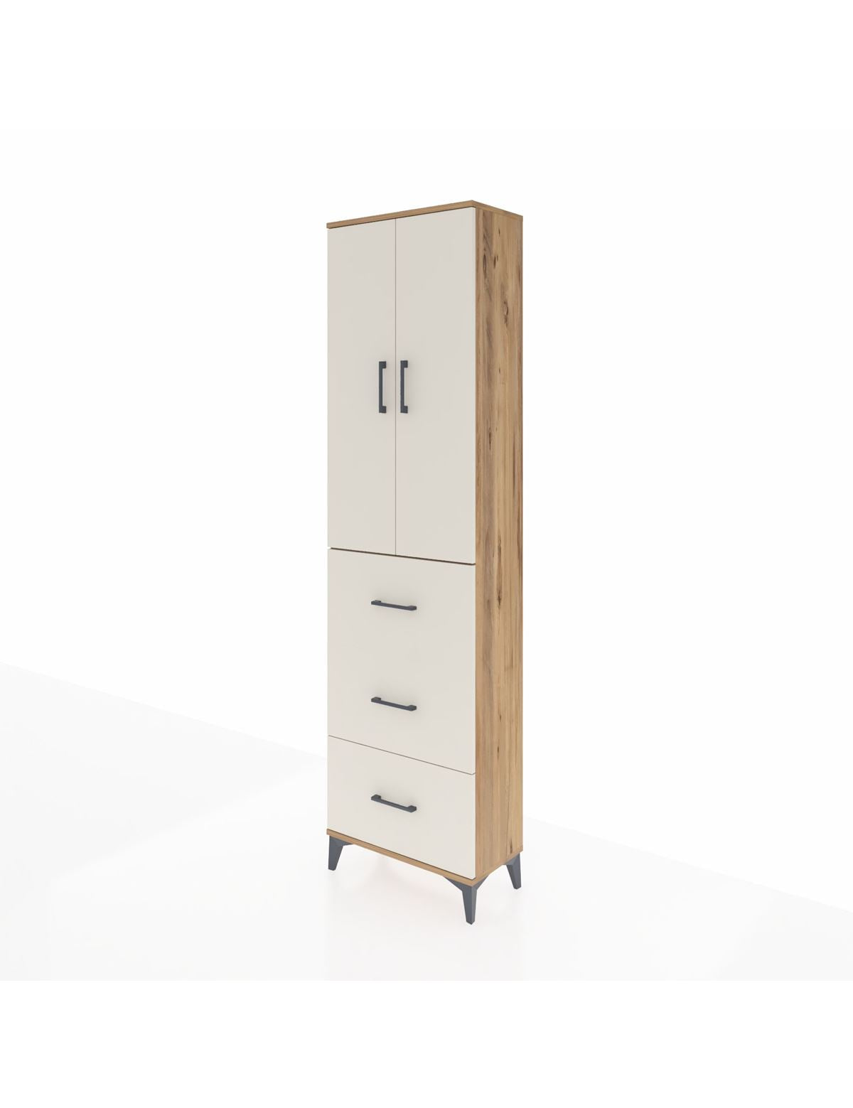 Arges Dolap 2 Raflı 3 Çekmeceli Tek Askılı 60x30x221 - S29M139V7A