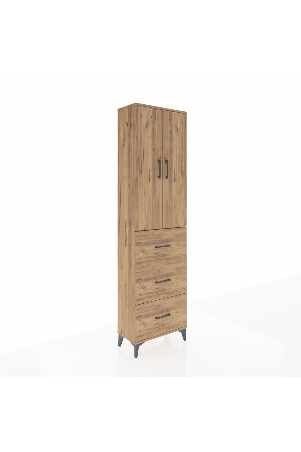 Arges Dolap 2 Raflı 3 Çekmeceli Tek Askılı 60x30x221 - S29M139V9A