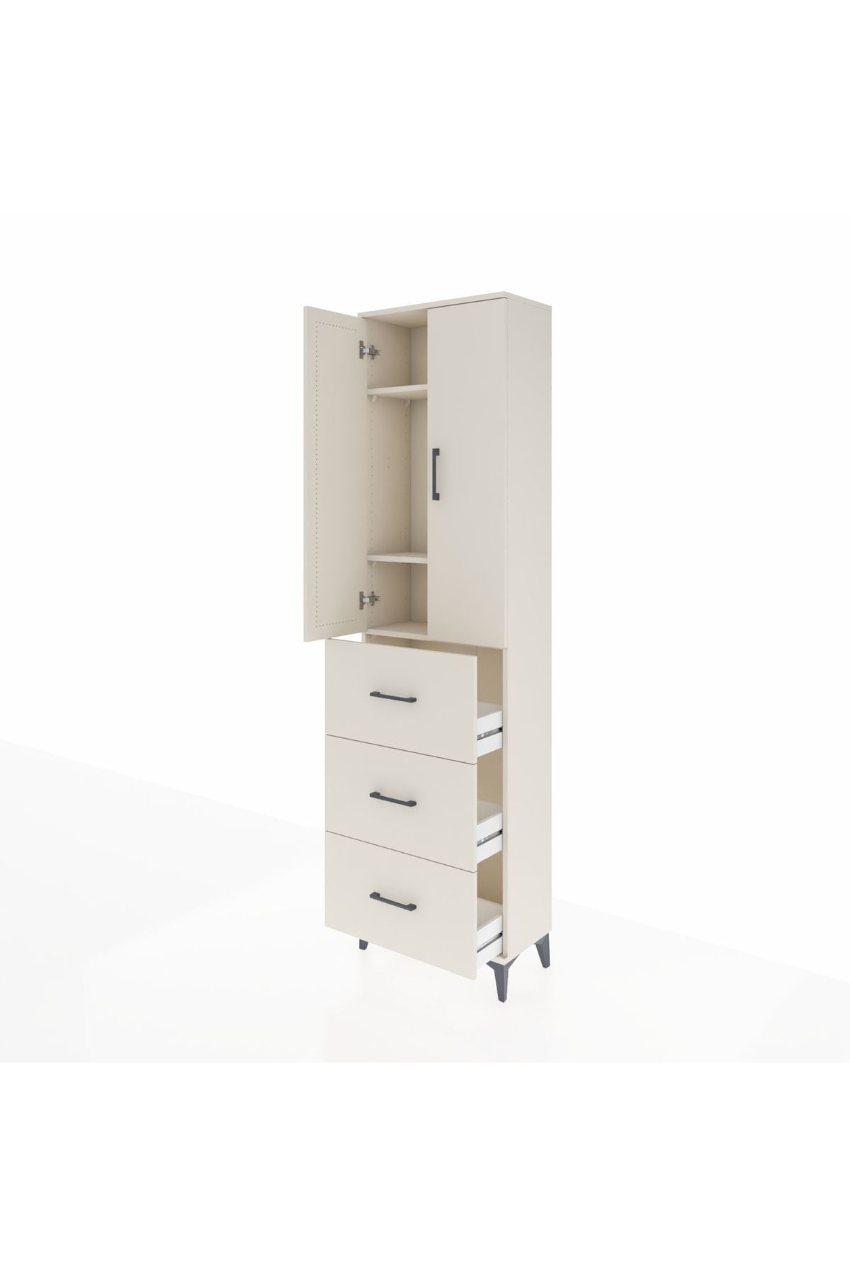 Arges Dolap 3 Raflı 3 Çekmeceli 2 Kapaklı 60x30x221 - S29M140V1A