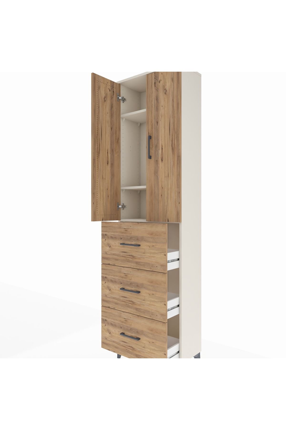 Arges Dolap 3 Raflı 3 Çekmeceli 2 Kapaklı 60x30x221 - S29M140V3A