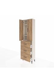 Arges Dolap 3 Raflı 3 Çekmeceli 2 Kapaklı 60x30x221 - S29M140V3A