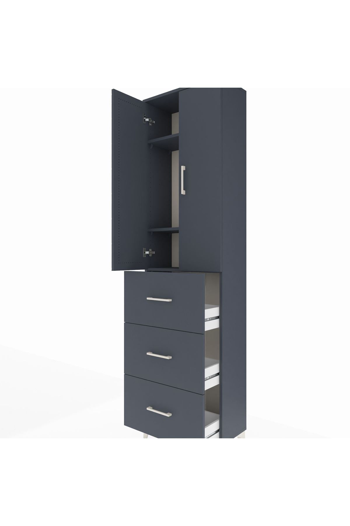 Arges Dolap 3 Raflı 3 Çekmeceli 2 Kapaklı 60x30x221 - S29M140V5A