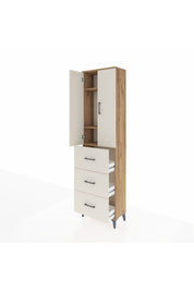 Arges Dolap 3 Raflı 3 Çekmeceli 2 Kapaklı 60x30x221 - S29M140V7A