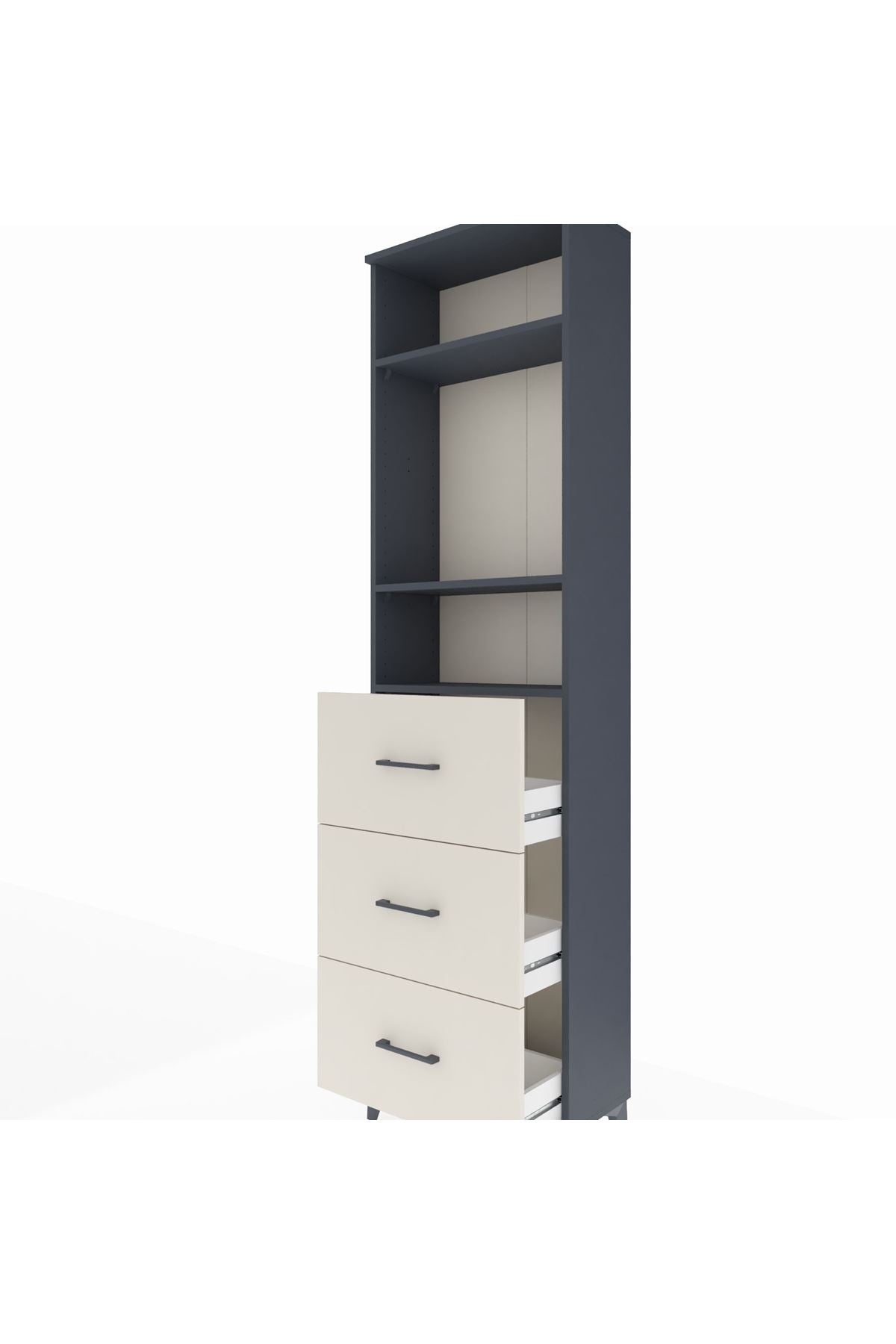 Arges Dolap 3 Raflı 3 Çekmeceli 60x30x221 - S29M141V4A
