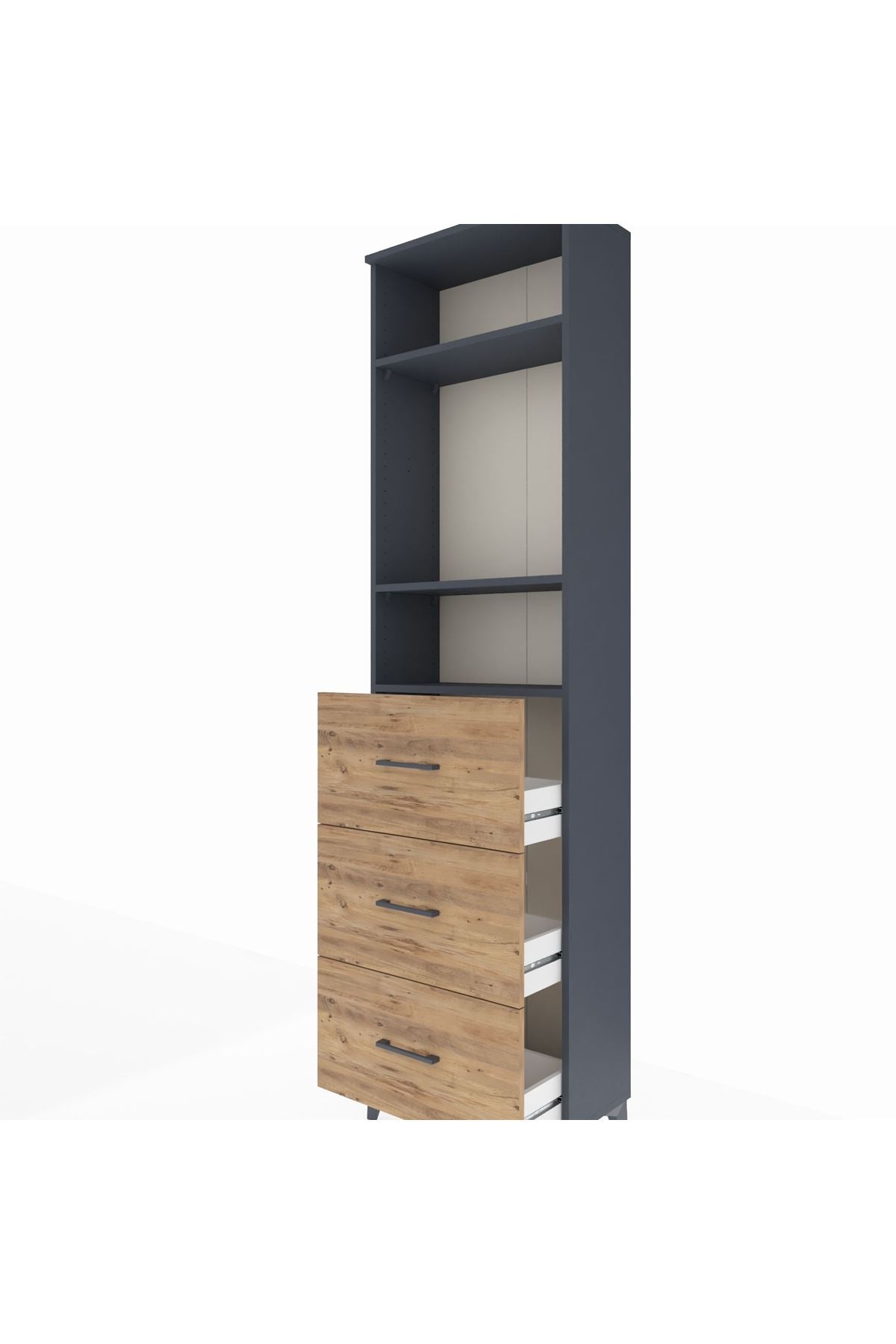 Arges Dolap 3 Raflı 3 Çekmeceli 60x30x221 - S29M141V6A