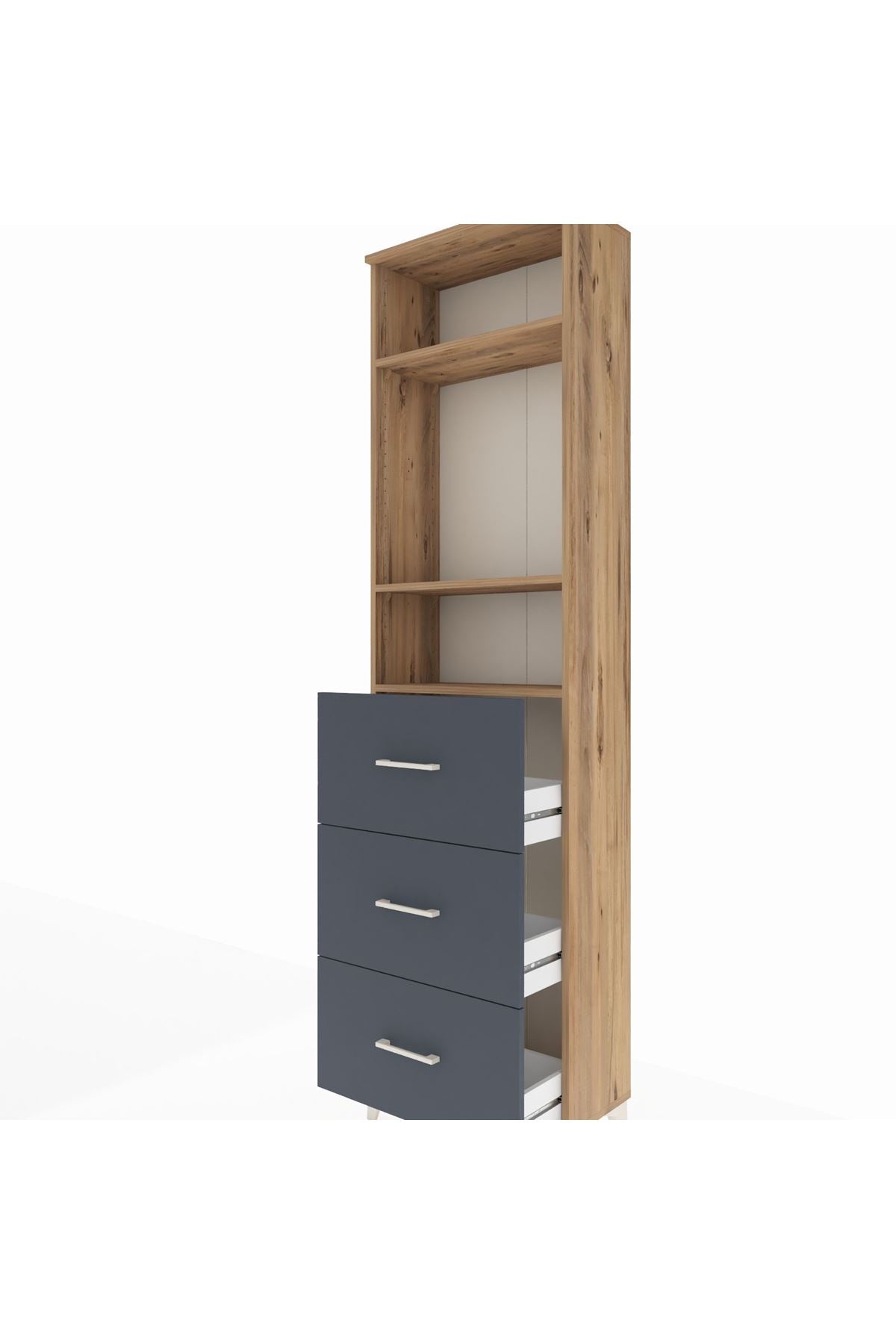 Arges Dolap 3 Raflı 3 Çekmeceli 60x30x221 - S29M141V8A