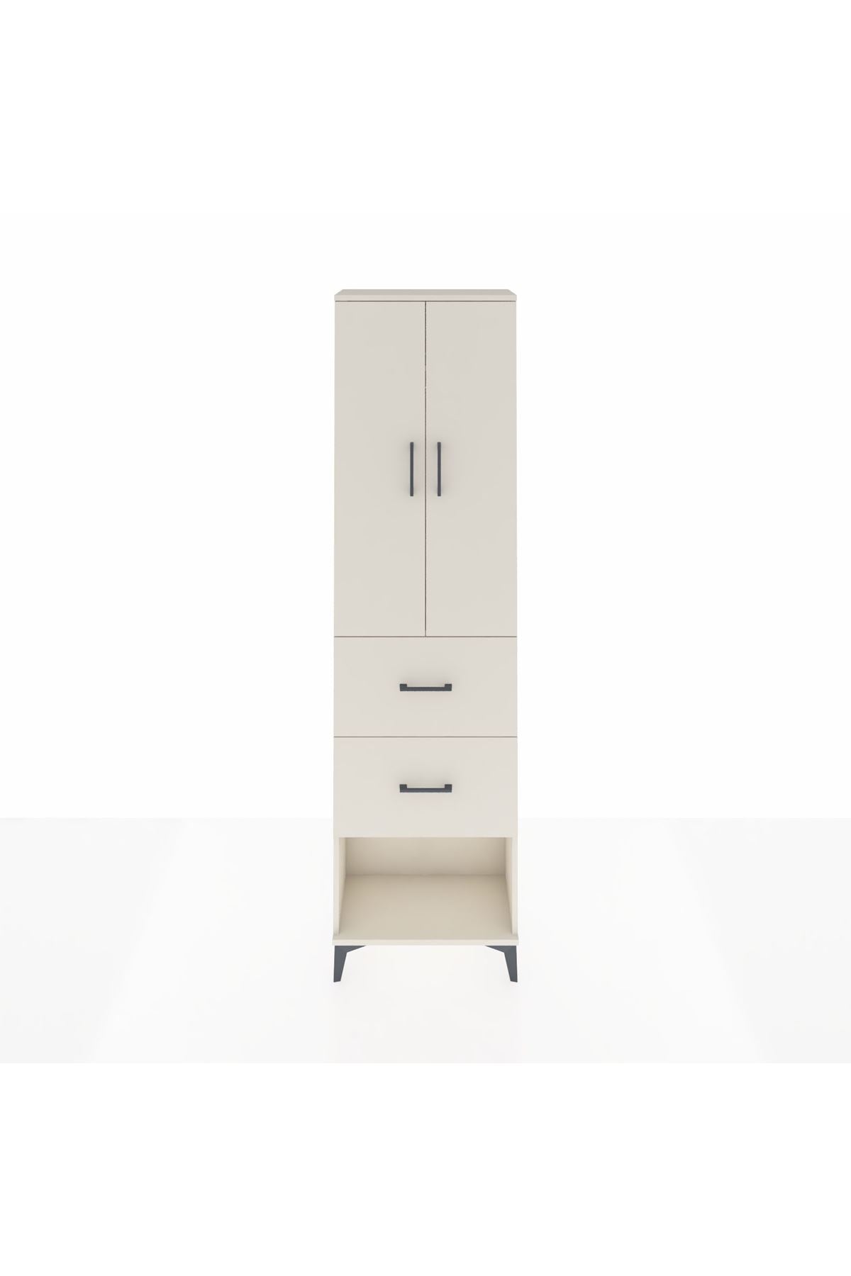 Arges Dolap 2 Raflı 2 Çekmeceli Tek Askılı 60x30x221 - S29M142V1A