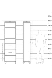 Arges Dolap 3 Raflı 3 Çekmeceli 60x30x221 - S29M141V9A