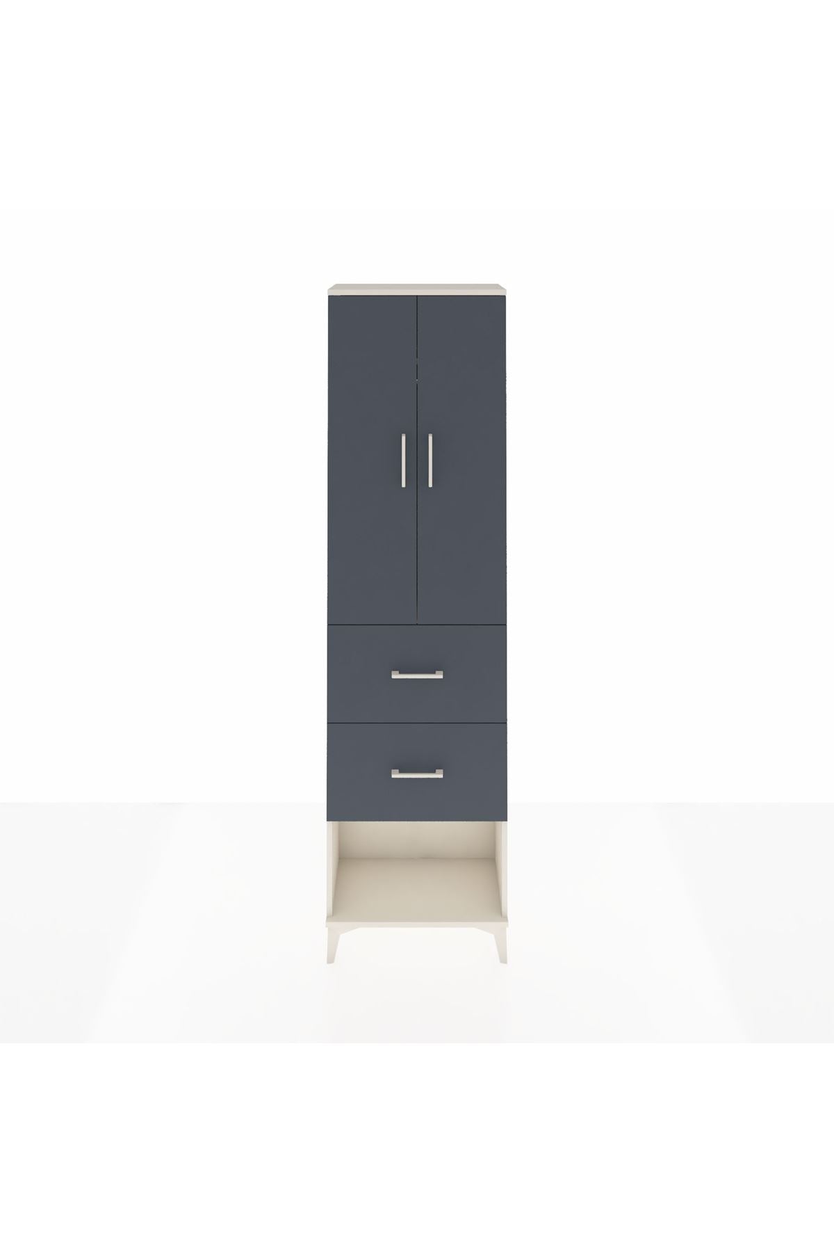 Arges Dolap 2 Raflı 2 Çekmeceli Tek Askılı 60x30x221 - S29M142V2A