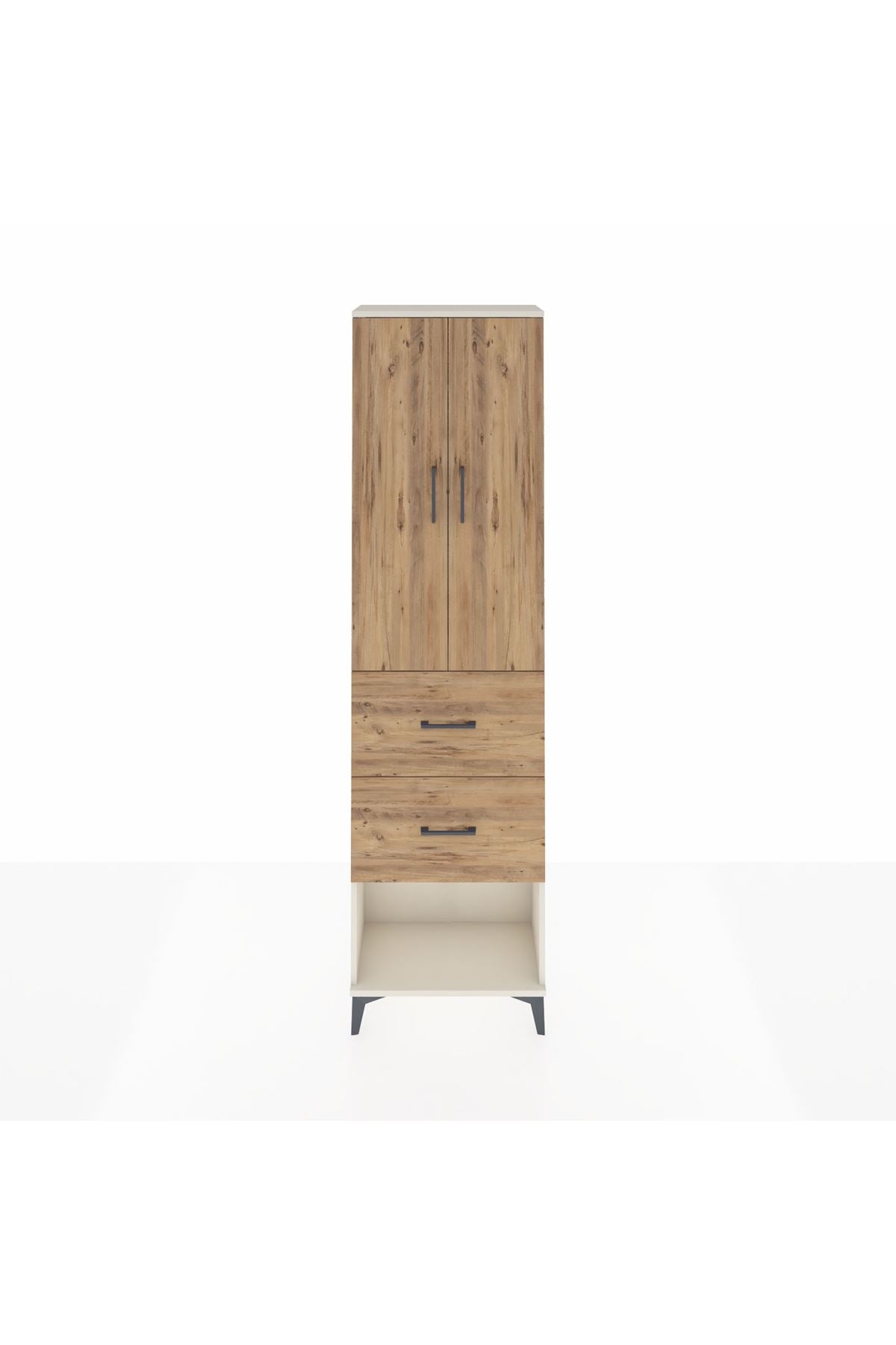 Arges Dolap 2 Raflı 2 Çekmeceli Tek Askılı 60x30x221 - S29M142V3A