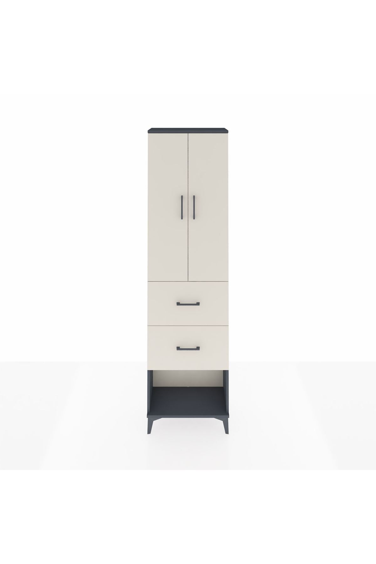 Arges Dolap 2 Raflı 2 Çekmeceli Tek Askılı 60x30x221 - S29M142V4A