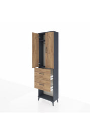 Arges Dolap 2 Raflı 2 Çekmeceli Tek Askılı 60x30x221 - S29M142V6A