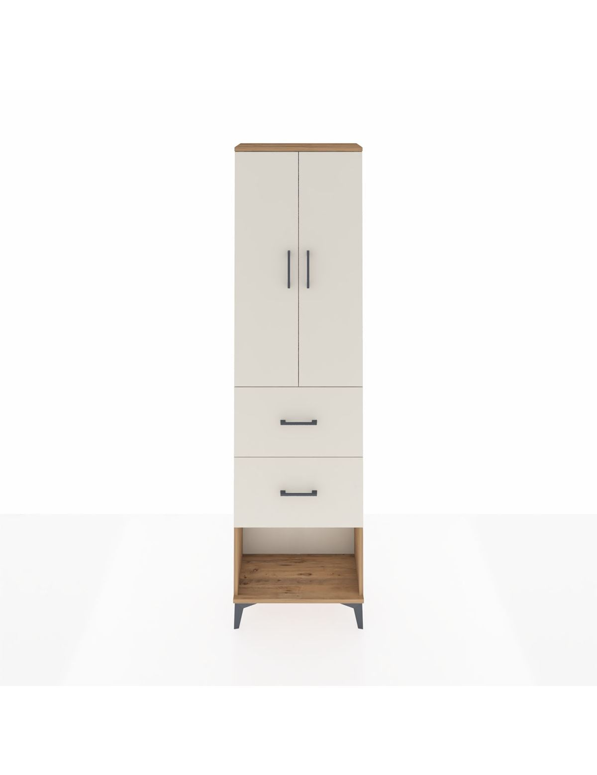 Arges Dolap 2 Raflı 2 Çekmeceli Tek Askılı 60x30x221 - S29M142V7A