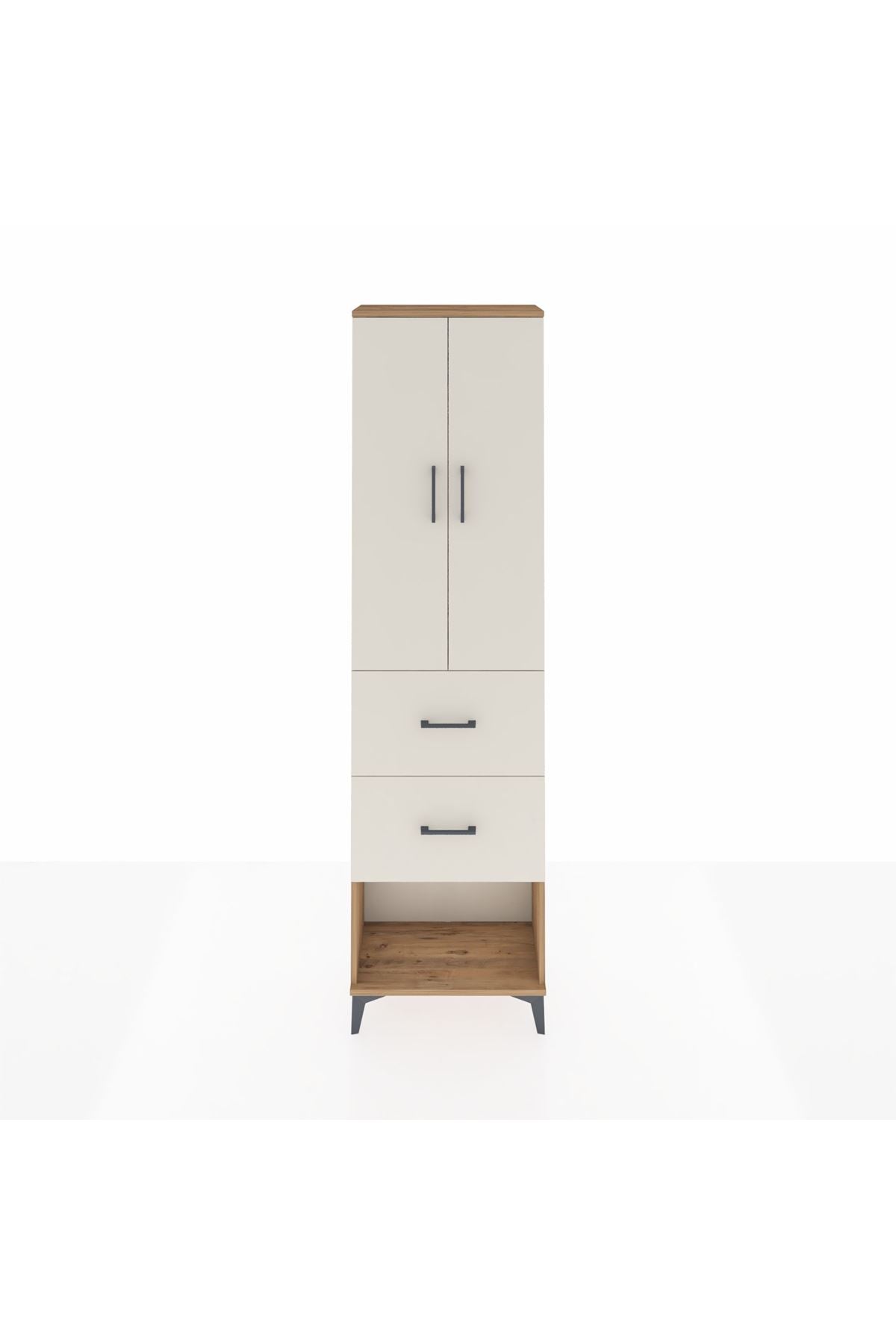Arges Dolap 2 Raflı 2 Çekmeceli Tek Askılı 60x30x221 - S29M142V7A
