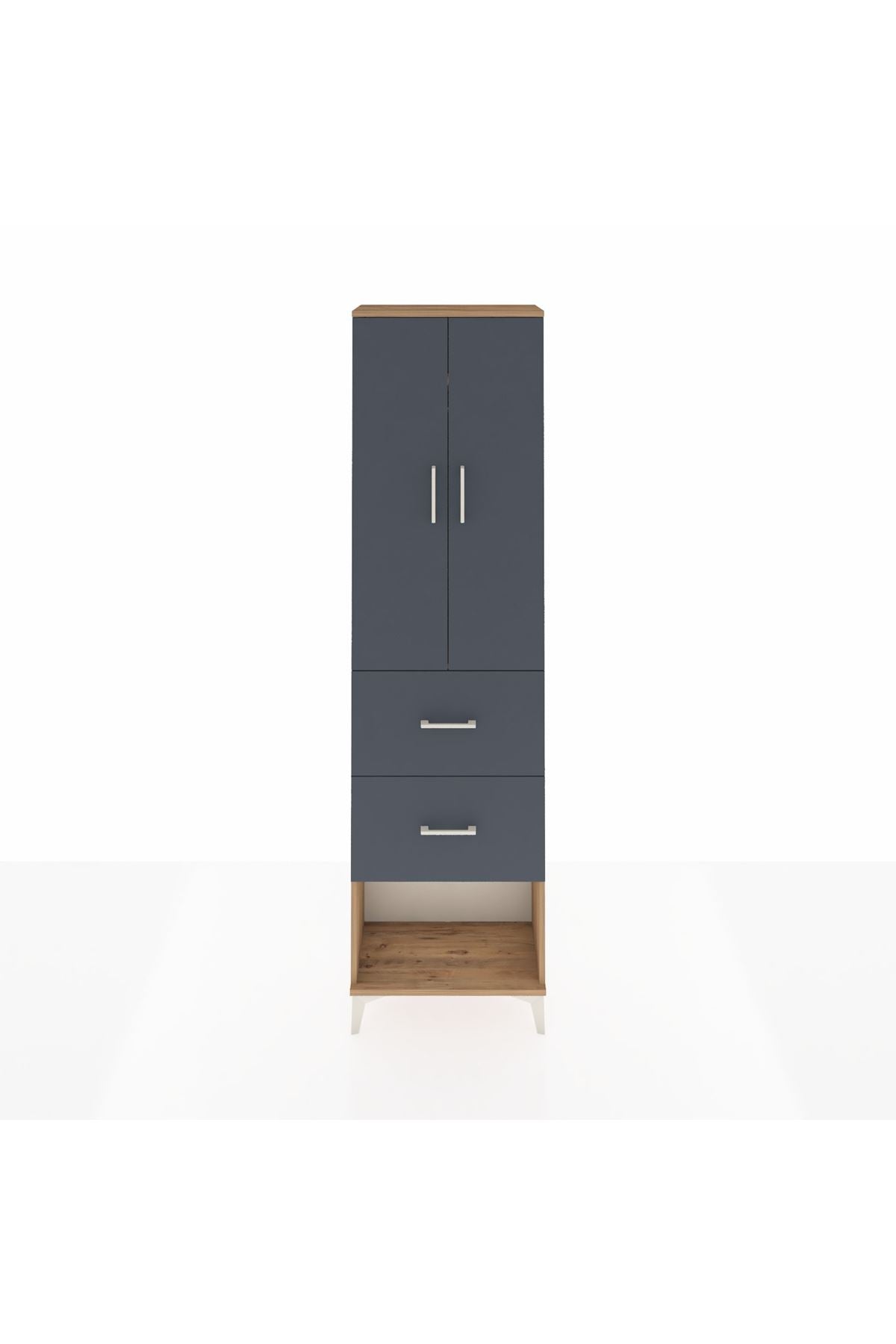 Arges Dolap 2 Raflı 2 Çekmeceli Tek Askılı 60x30x221 - S29M142V8A