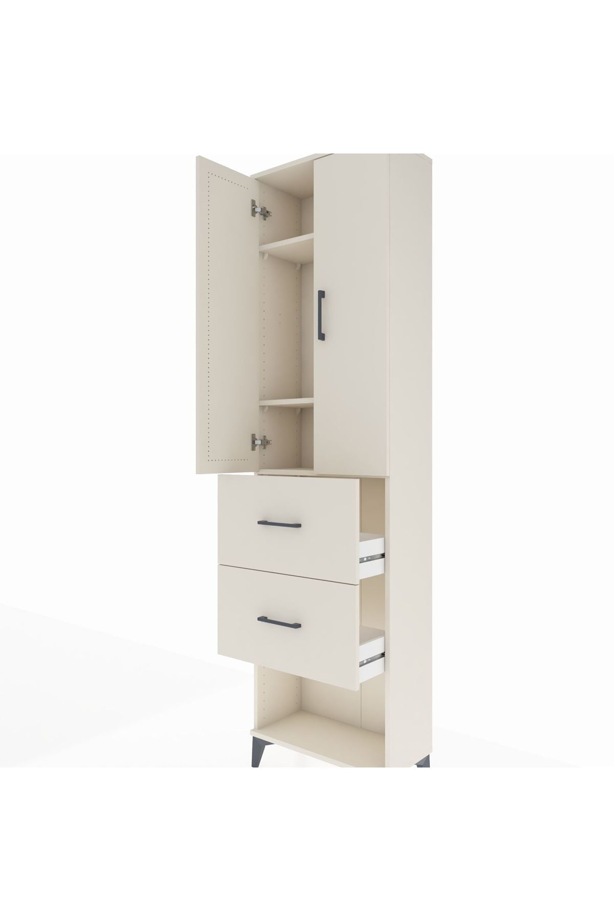 Arges Dolap 3 Raflı 2 Çekmeceli 2 Kapaklı 60x30x221 - S29M143V1A