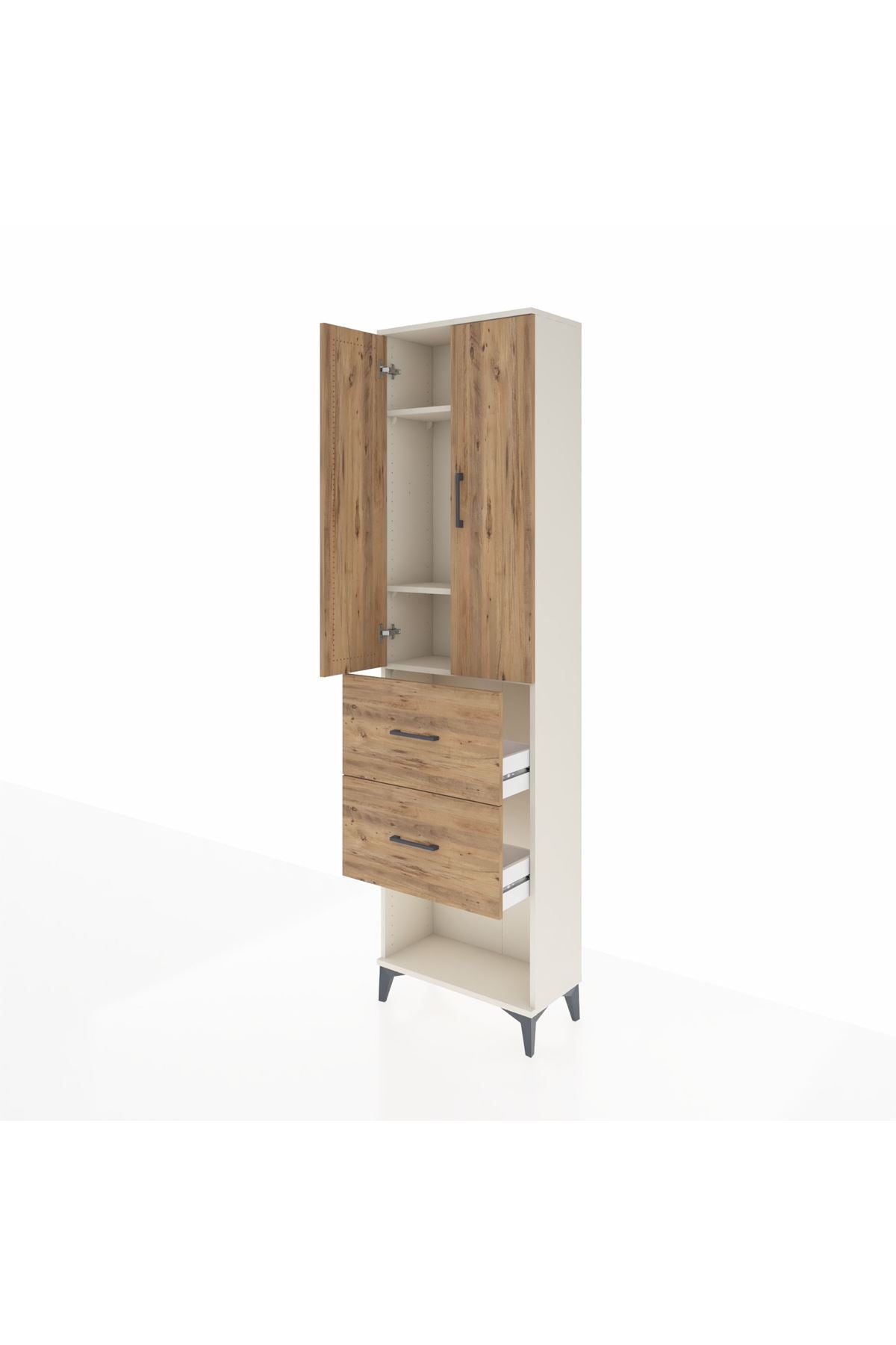 Arges Dolap 3 Raflı 2 Çekmeceli 2 Kapaklı 60x30x221 - S29M143V3A