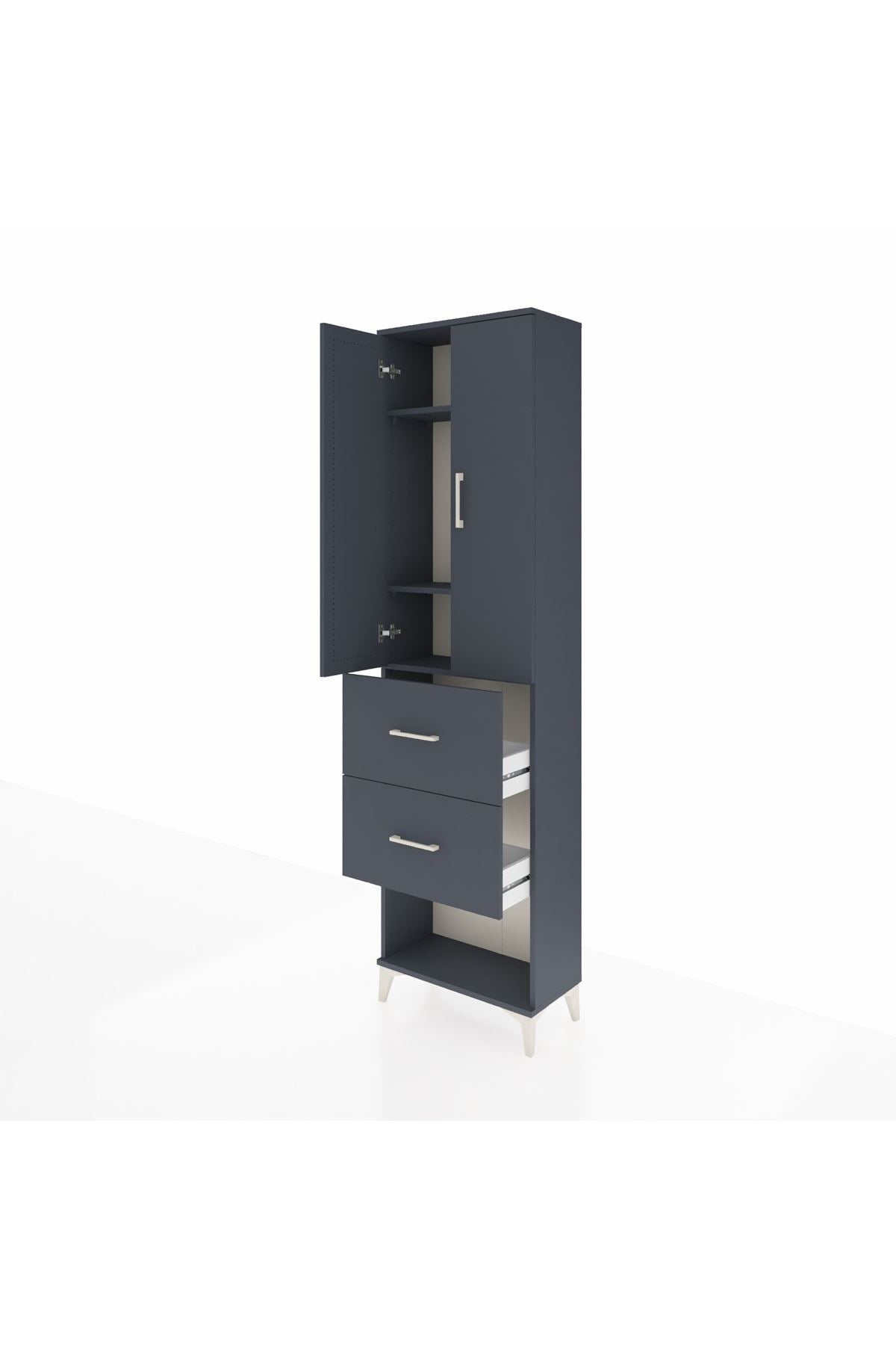 Arges Dolap 3 Raflı 2 Çekmeceli 2 Kapaklı 60x30x221 - S29M143V5A