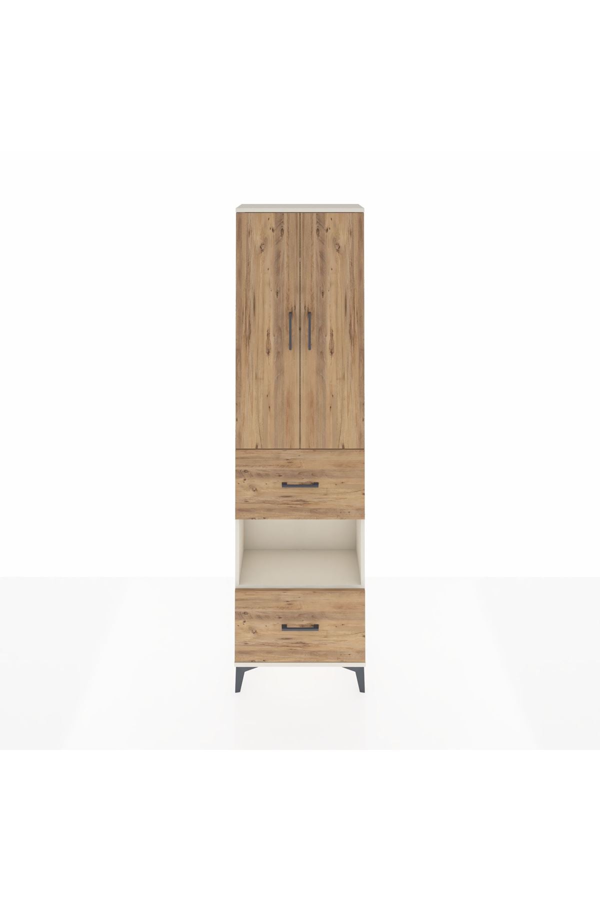 Arges Dolap 3 Raflı 2 Çekmeceli Tek Askılı 60x30x221 - S29M145V3A
