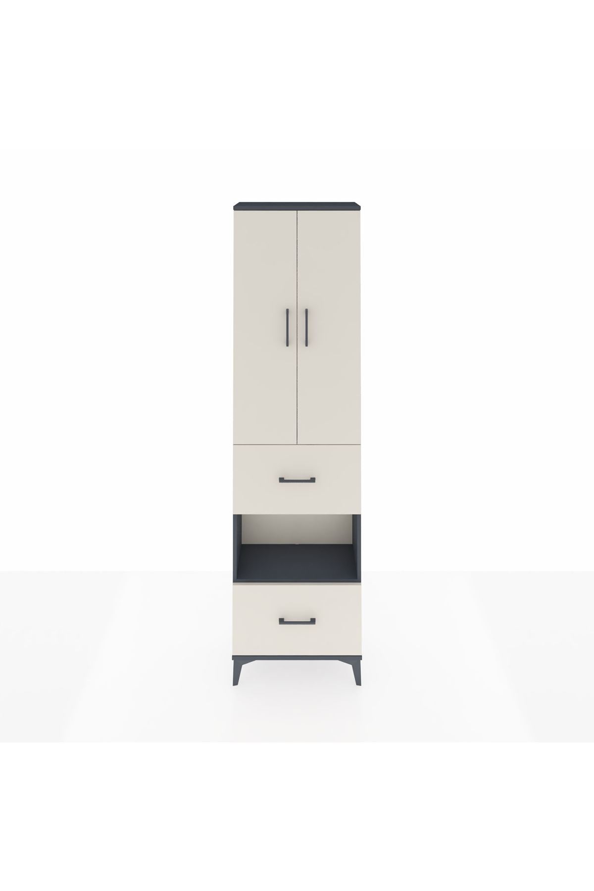 Arges Dolap 3 Raflı 2 Çekmeceli Tek Askılı 60x30x221 - S29M145V4A