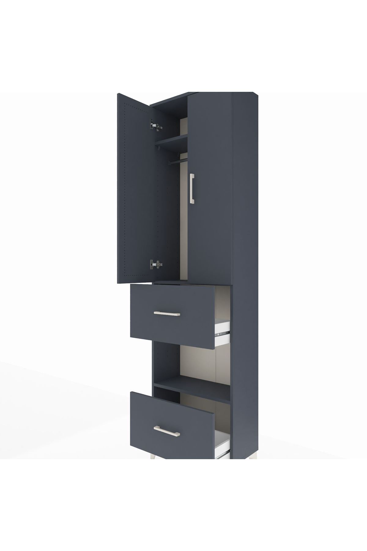 Arges Dolap 3 Raflı 2 Çekmeceli Tek Askılı 60x30x221 - S29M145V5A