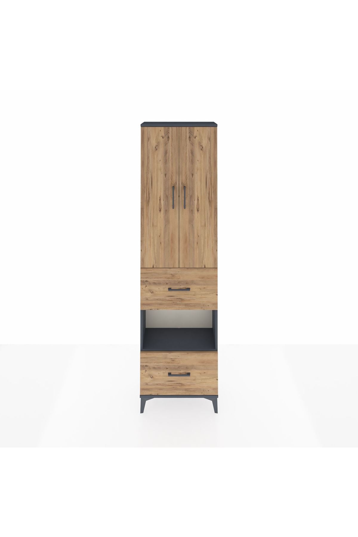 Arges Dolap 3 Raflı 2 Çekmeceli Tek Askılı 60x30x221 - S29M145V6A