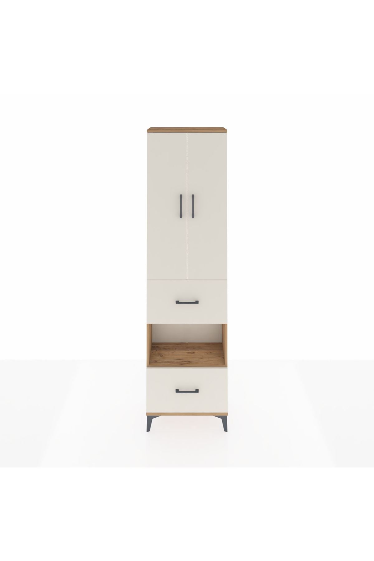 Arges Dolap 3 Raflı 2 Çekmeceli Tek Askılı 60x30x221 - S29M145V7A