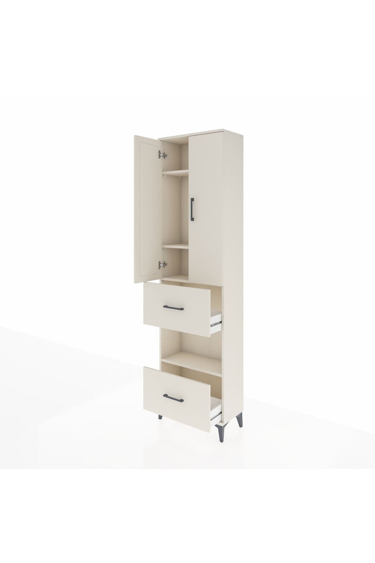 Arges Dolap 4 Raflı 2 Çekmeceli 2 Kapaklı 60x30x221 - S29M146V1A