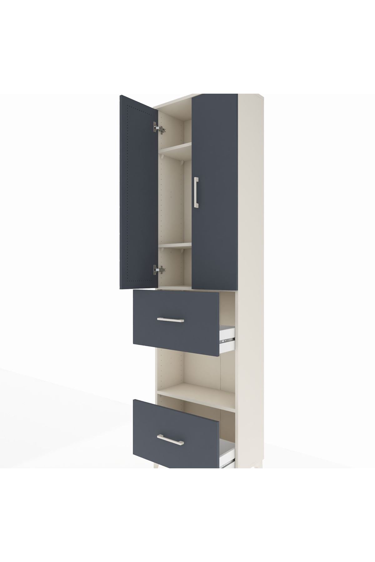 Arges Dolap 4 Raflı 2 Çekmeceli 2 Kapaklı 60x30x221 - S29M146V2A