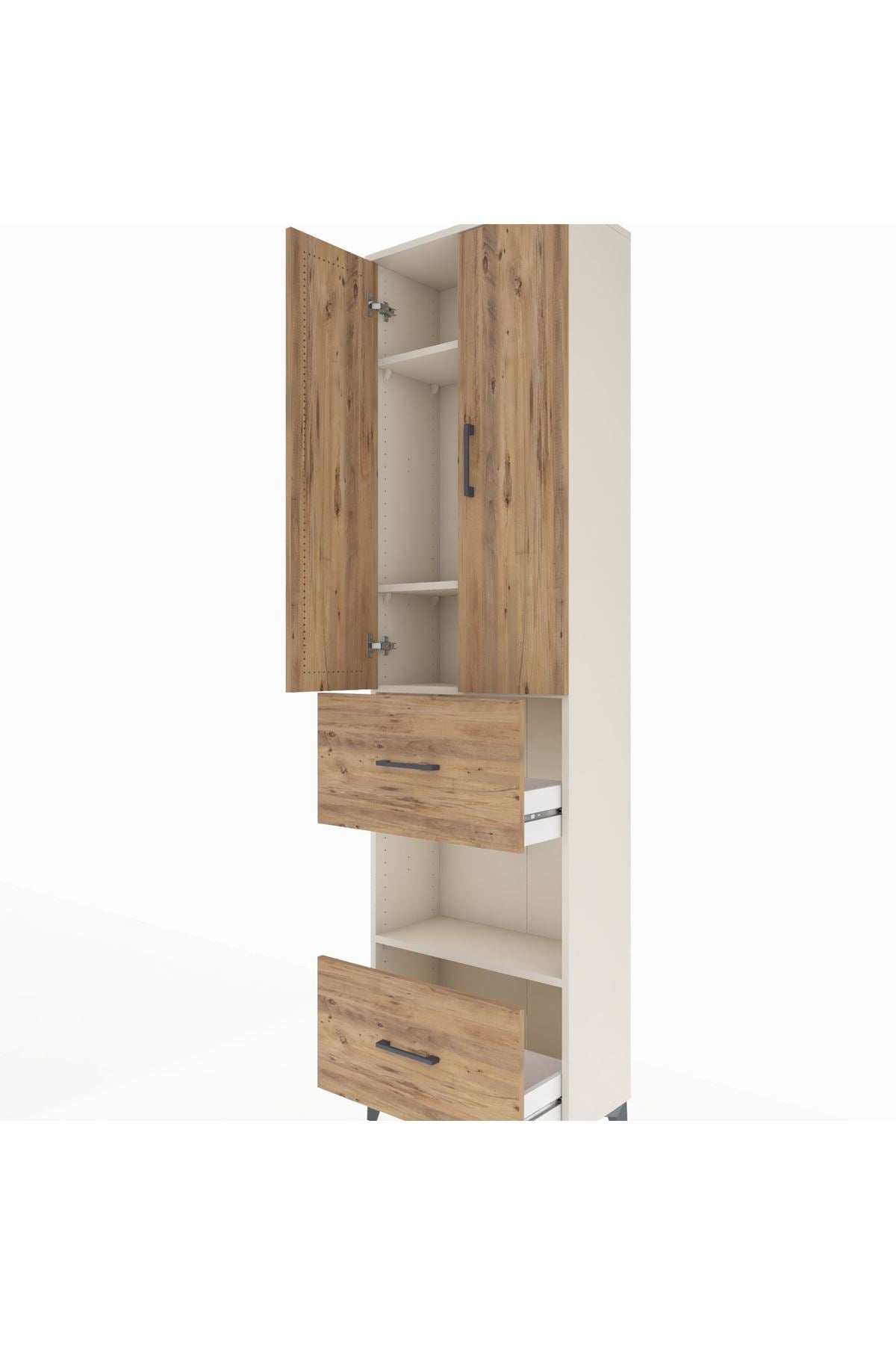 Arges Dolap 4 Raflı 2 Çekmeceli 2 Kapaklı 60x30x221 - S29M146V3A