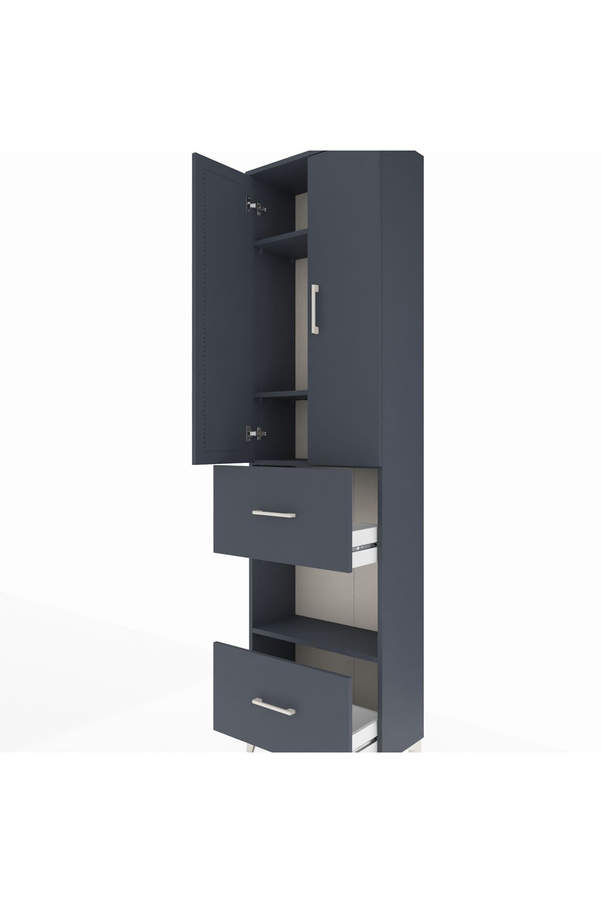 Arges Dolap 4 Raflı 2 Çekmeceli 2 Kapaklı 60x30x221 - S29M146V5A